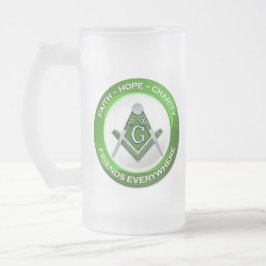 Masonic Frosted Mug Matglas Bierpul