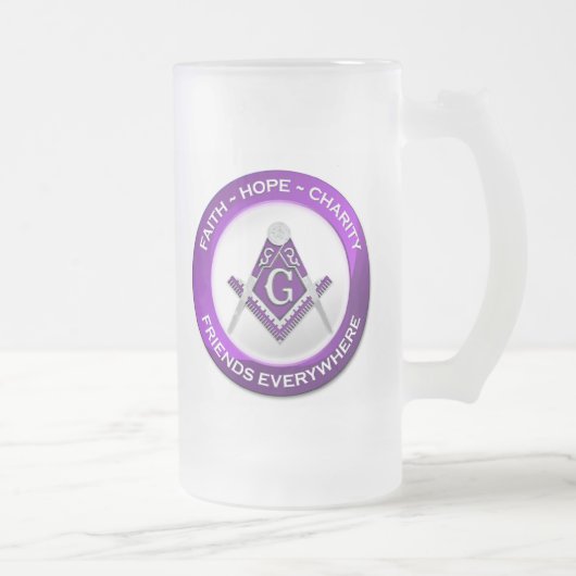 Masonic Frosted Mug Purple (Droit)