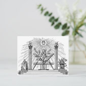 Masonic G Kenning Blockcut graving 19th Century Briefkaart (Staand voorkant)