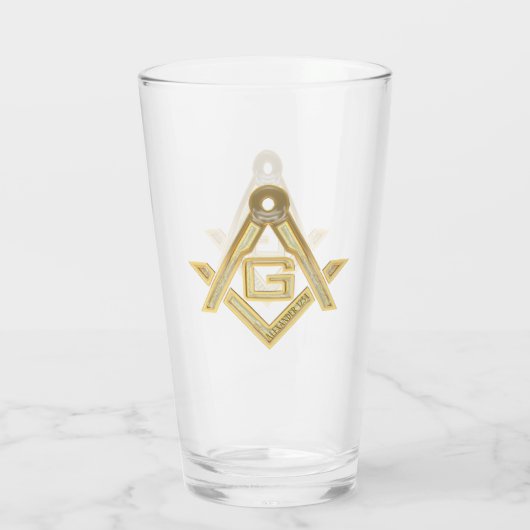 Masonic Golden Rush Glas (Achterkant)