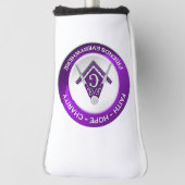 Masonic Golf Putter Cover Purple (Draai 90)