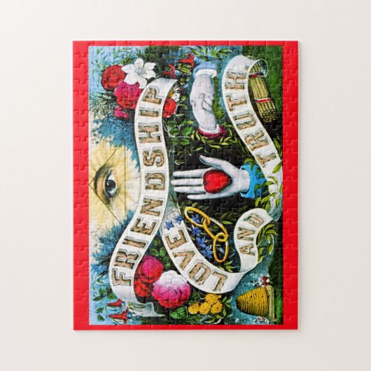 Masonic Kleurrijke Waarheid Romantische Liefde Vri Legpuzzel (Verticaal)