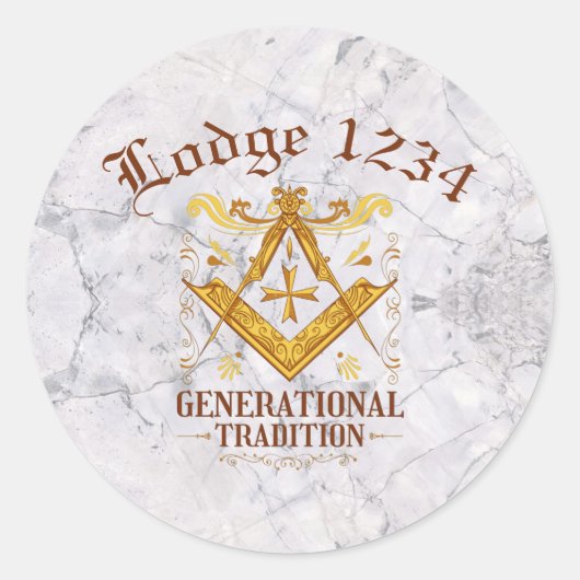 Masonic Lodge Keeping Tradition Ronde Sticker (Voorkant)