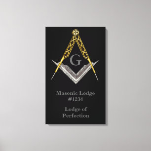 Masonic Lodge muur opknoping Canvas Afdruk