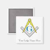Masonic Magnet Pas Lodge Naam aan Magneet (Voorkant / Achterkant)
