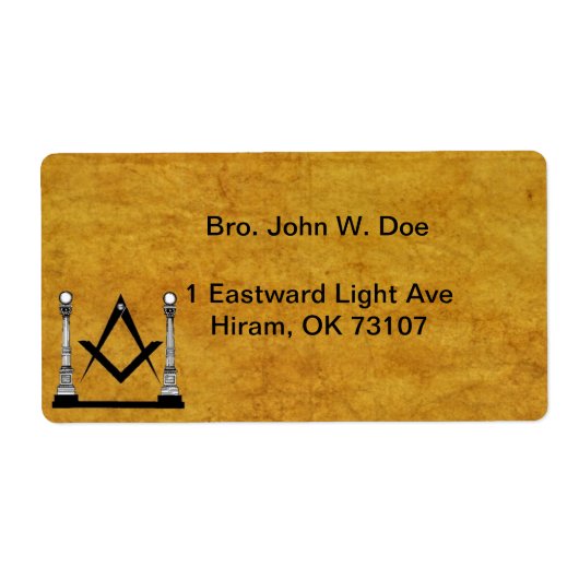 Masonic Mailing Label (Voorkant)