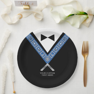 Masonic Masters Jewel Tux Sjabloon Freemason Papieren Bordje