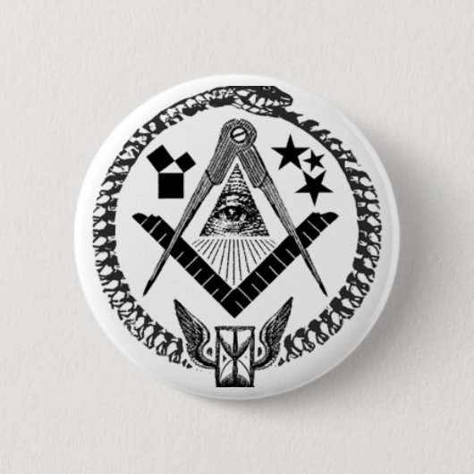 Masonic Memorabilia Ronde Button 5,7 Cm (Voorkant)