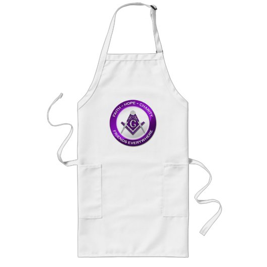 Masonic Men's Apron Purple Lang Schort (Voorkant)