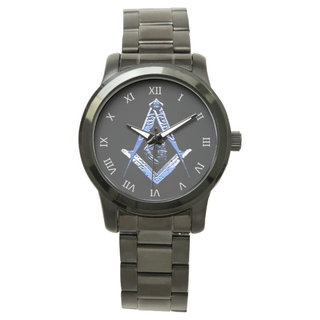 Masonic Minds (blauw) Horloge (Voorkant)