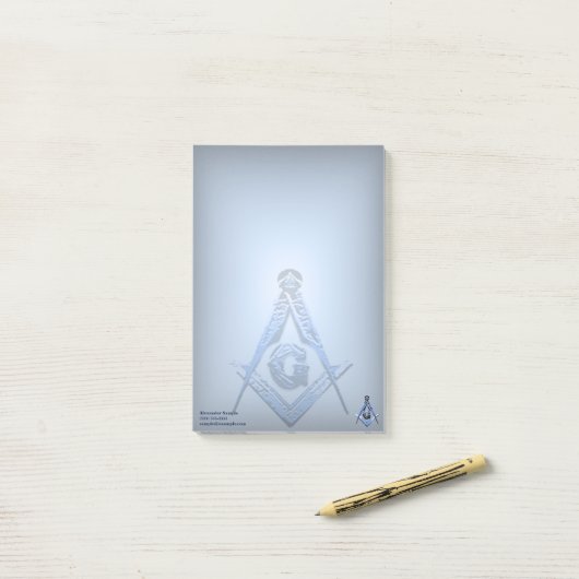 Masonic Minds (blauw) Post-it® Notes (Op bureau)