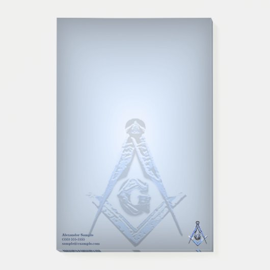 Masonic Minds (blauw) Post-it® Notes (Voorkant)