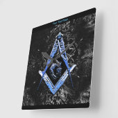 Masonic Minds (BlueSwish) Vierkante Klok (Hoek)