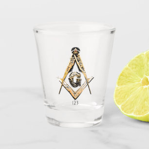 Masonic Minds (geelachtig) Shot Glas