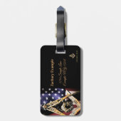 Masonic Minds (geelachtig) Verenigde Staten van Am Bagagelabel (Achterkant verticaal)