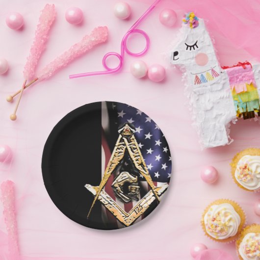 Masonic Minds (geelachtig) Verenigde Staten van Am Papieren Bordje (Feest)