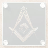 Masonic Minds (Golden) Glazen Onderzetter (Achterkant)