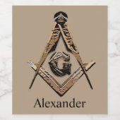 Masonic Minds (Golden) Wijn Etiket (Enkel label)