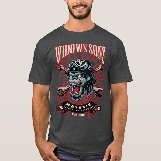 Masonic Monster Widows Sons WSMRA T-shirt (Voorkant)