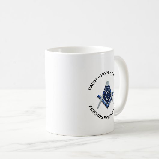 Masonic Mug Blue Clean (Devant droit)