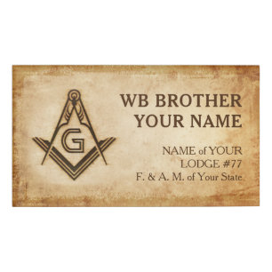 Masonic Name Badges Oud bijtend perkament