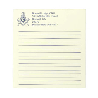 Masonic Note Pad Notitieblok