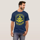 Masonic Past Master FAM vierkant kompas T-shirt (Voorkant volledig)