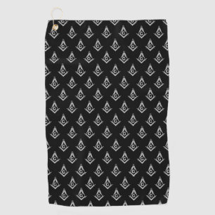Masonic Pattern (zwart) Golfhanddoek