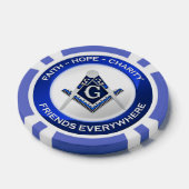 Masonic Piker Poker Chips Blue (Enkel)