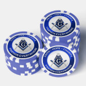 Masonic Piker Poker Chips Blue (Opstapeling)
