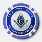 Masonic Piker Poker Chips Blue (Achterkant)