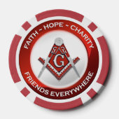 Masonic Poker Chips Red (Achterkant)