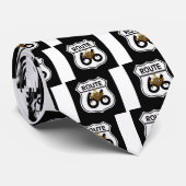 Masonic Route 66 Shield Stropdas (Opgerold)