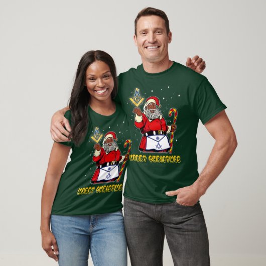 Masonic Santa Claus Mason Merry Kerstmis en T-shirt (Unisex)