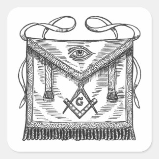 Masonic Schort Vierkante Sticker
