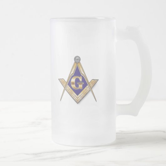 Masonic & Shriners Emblem personaliseren Matglas Bierpul (Rechts)