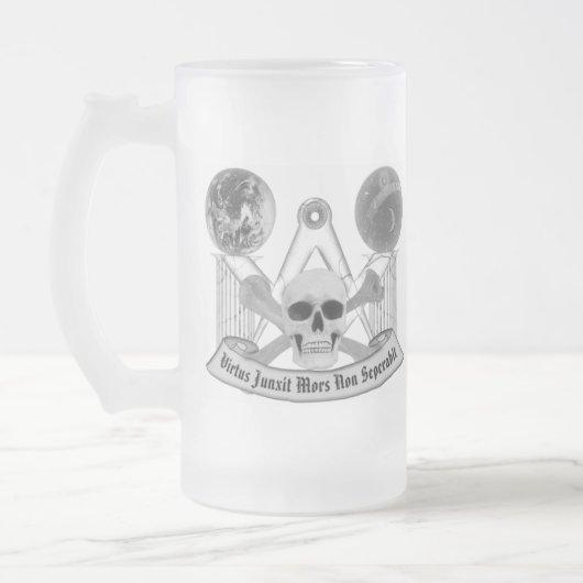 Masonic Skull en Crossbones Matglas Bierpul (Links)