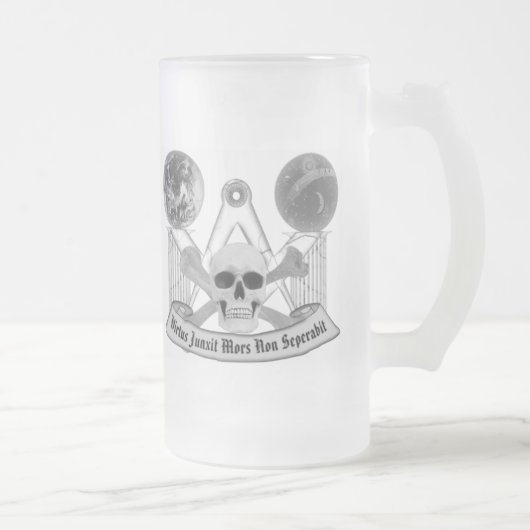 Masonic Skull en Crossbones Matglas Bierpul (Rechts)