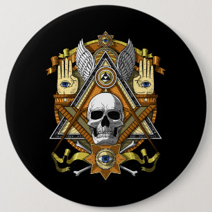 Masonic Skull Ronde Button 6,0 Cm
