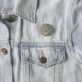 Masonic Square and Compass Monogram Ronde Button 3,2 Cm (In situ)