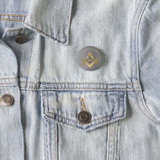 Masonic Square and Compass Monogram Ronde Button 3,2 Cm (In situ)