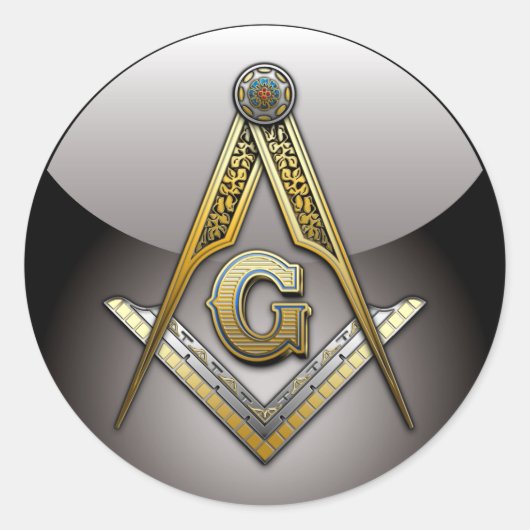 Masonic Square and Compass Ronde Sticker (Voorkant)