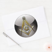 Masonic Square and Compass Ronde Sticker (Envelop)