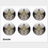 Masonic Square and Compass Ronde Sticker (Vel)
