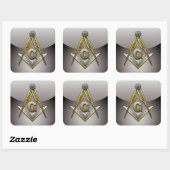 Masonic Square and Compass Vierkante Sticker (Vel)