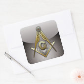 Masonic Square and Compass Vierkante Sticker (Envelop)