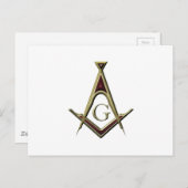 Masonic Square & Compass Briefkaart (Voorkant / Achterkant)