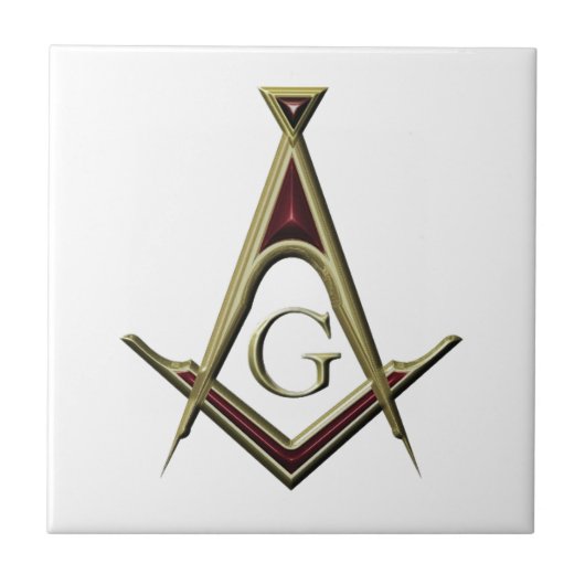 Masonic Square & Compass Tegeltje (Voorkant)