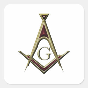 Masonic Square & Compass Vierkante Sticker