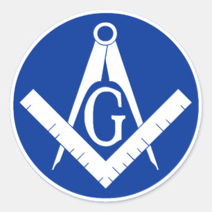 Masonic Square en Compass Ronde Sticker
